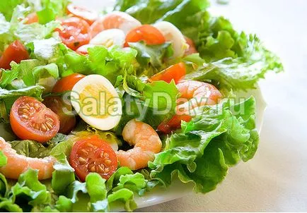 Salata cu creveți și roșii - găsi rețeta scăzut de calorii cu fotografii și video
