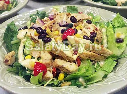 Salata cu fasole și carne de pui - energie pentru rețeta zi întreagă cu fotografii și video