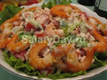 Salata cu creveți și roșii - găsi rețeta scăzut de calorii cu fotografii și video