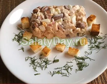 Salata cu fasole și carne de pui - energie pentru rețeta zi întreagă cu fotografii și video