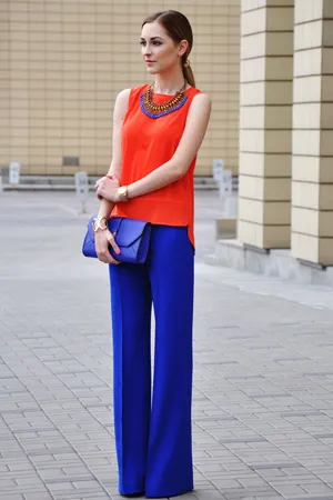 Din ceea ce sa poarte pantaloni albastru femei de 30 de imagini foto de moda