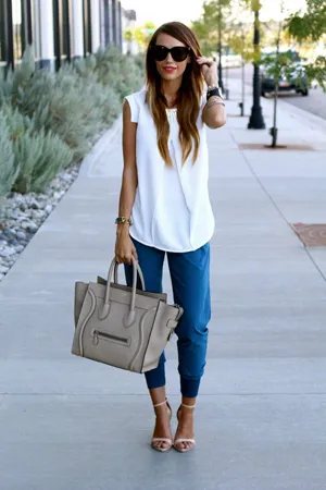 Din ceea ce sa poarte pantaloni albastru femei de 30 de imagini foto de moda