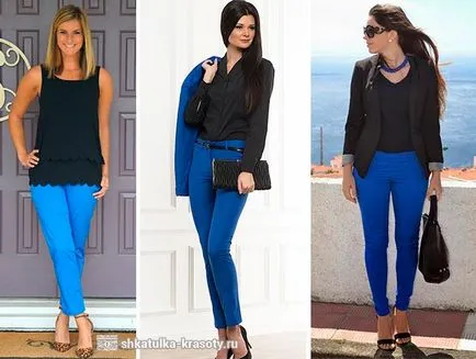 Din ceea ce sa poarte pantaloni albastru femei - 160 fotografie, Beauty Box