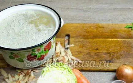 Supa de varza cu varza proaspete, cum să gătească - o rețetă cu pas cu pas fotografii (reteta) Supa de varza cu varza proaspete, cum să gătească - cu pas cu pas reteta fotografii