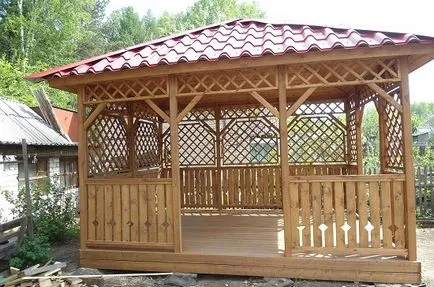 Eteri si pavilioane de gradina cu propriile lor mâini prezentarea generală a fotografia a proiectelor, în diferite forme și modele