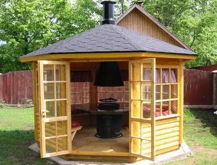 Eteri si pavilioane de gradina cu propriile lor mâini prezentarea generală a fotografia a proiectelor, în diferite forme și modele