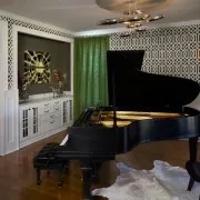 O combinație de combinații de culori verzi de interior în camere de design