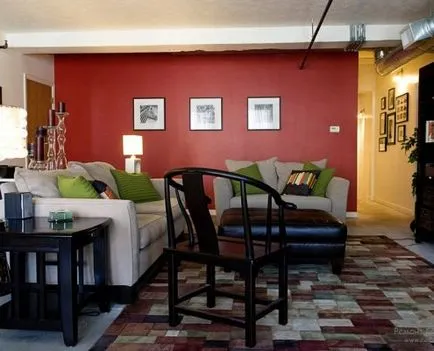 O combinație de combinații de culori verzi de interior în camere de design