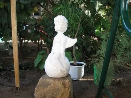 Figurine din ghips, fabricație îngeri grădină cu mâinile lor fotografie (îngeri) Figurine din ghips, fabricație îngeri gradina cu mâinile lor fotografie