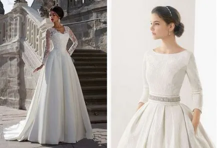 Rochii de mireasa cu mâneci din dantelă, luxuriante și drepte, lungi și scurte (drepte) Rochii de mireasa cu mâneci din dantelă, luxuriante și drepte, lungi și scurte