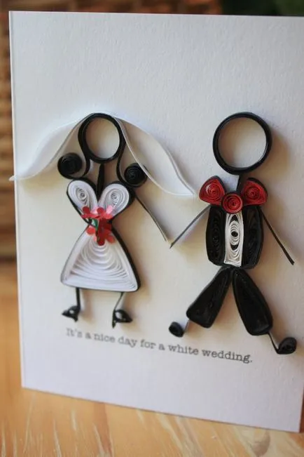 carduri de nunta cu mâinile lor și Quilling scrapbooking