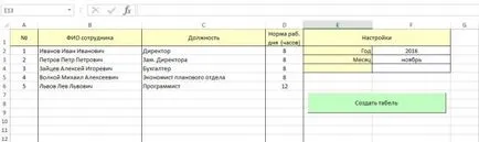 foaie de timp în Excel