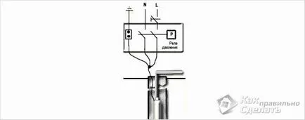Schema electrică a pompei submersibile - conectare acumulator la pompa