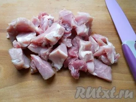 tocană de porc cu rosii si ardei - preparare pas cu pas, cu fotografii