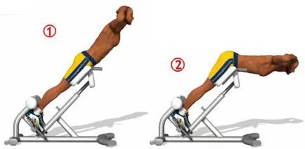 Consolidarea spate cu exercitarea hiperextensie, sala de gimnastica de bronz