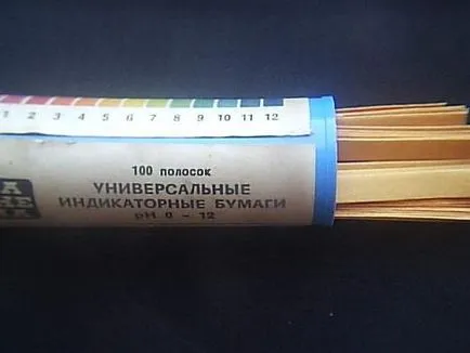 hârtie indicator universal, și proprietățile sale