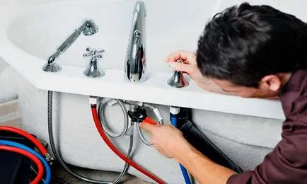 Instalați robinet în secvența de baie de lucrări, repararea și proiectarea baie (mixer) Instalați robinet în secvența de baie de lucrări, repararea și proiectarea baie