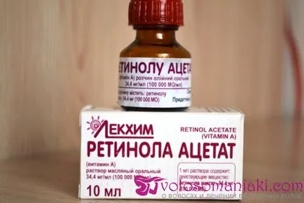 Vitaminele A și E la ulei de păr