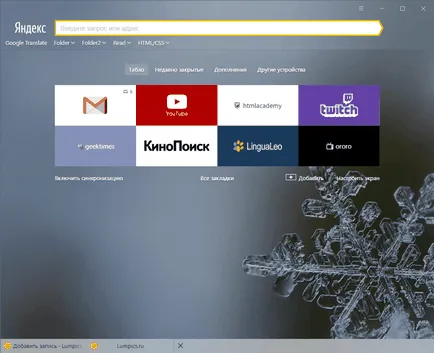marcaje vizuale pentru Yandex browser