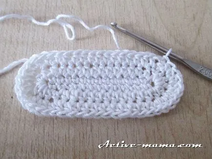 Descriere papuceii Crochet adidași pas cu fotografii, mama activă (13PS o buclă) papuceii crosetate, adidași pas cu pas descriere cu fotografii, mama activă