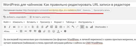 Wordpress pentru Dummies cum să editați intrările URL-ul din editor