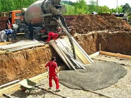 Turnarea betonului în cofraj stivuirea, presiune pe pereții