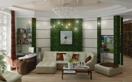 Culoarea verde în interiorul apartamentului, nuante si combinatii elegante, cu alte culori