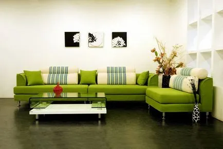 Culoarea verde în interiorul apartamentului, nuante si combinatii elegante, cu alte culori