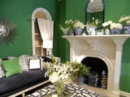 Culoarea verde în interiorul apartamentului, nuante si combinatii elegante, cu alte culori