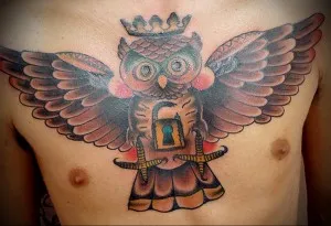 Înțeles bufniță tatuaj - sensul, istorie, fotografii, fapte