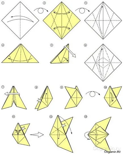 hârtie Crane origami cu mâinile și un circuit video (hârtie) hârtie origami Macara cu mâinile și un circuit de film