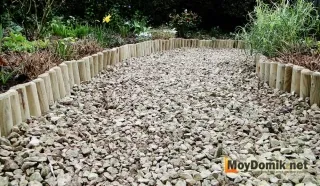 calea de grădină taie un copac
