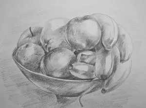 Cum de a desena un bol de fructe