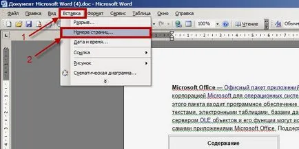 Cum de a pune în jos într-un cuvânt numere de pagină Cum de a pune în jos într-un cuvânt numere de pagină
