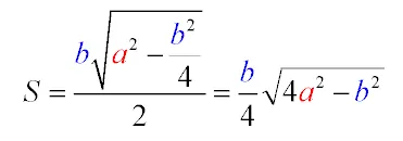 Care este formula pentru aria unui triunghi isoscel