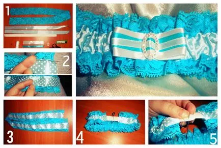 21 Garter miresei cu propriile sale mâini (jartieră nunta miresei cu mâinile pe piciorul modul de a face fotografii pentru mireasa cum să coase) 21 Garter miresei cu propriile sale mâini