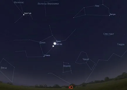 Cele mai multe vselennayaluna se întâlnește cu Jupiter în seara 07 mai (ochi poate vedea) Cele mai multe vselennayaluna se întâlnește cu Jupiter în seara zilei 07 mai