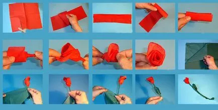 Flori din servetele cu mâinile lor - schema și fotografiile (lor) Flori din servetele cu mâinile lor - sistemul și fotografii