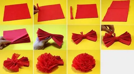 Flori din servetele face cu mâinile, pas cu pas fotografii (mâini) Florile din servetele fac cu mâinile, pas cu pas fotografie