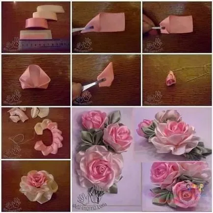 Flori și panglici de hârtie, cu propriile sale mâini