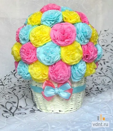 Flori din servetele cu mâinile lor, o clasă de master pe crearea unui vdnt buchet (master-class) Flori din servetele cu mâinile lor, o clasă de master despre crearea unui buchet vdnt