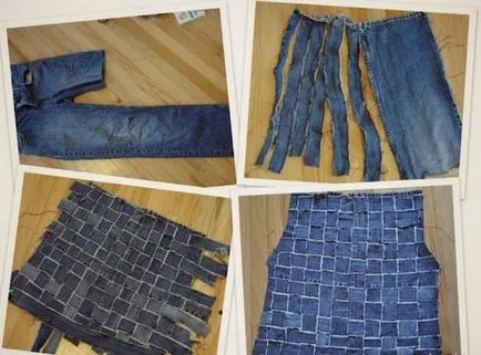 vesta din denim cu mâinile sale vesta din denim cu mâinile sale