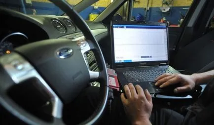 O unitate de control electronic (ECU) a principiului de lucru al motorului