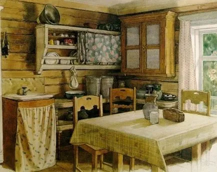 Interior rustic cu o sobă, o fotografie living, hol, bucatarie (living) Interior rustic cu o sobă, o fotografie living, bucatarie
