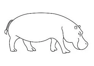 Cum de a desena o Hippo pentru copii (Hippo) Cum de a desena un hipopotam pentru copii