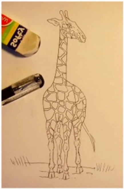 Cum de a desena un creion girafă Cum de a desena un creion girafă