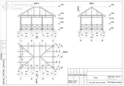 Cum de a construi o pergola cu propriile lor mâini - un foișor pentru fotografii de grădină, desene, diagrame (chioșc) Cum de a construi o pergola cu propriile lor mâini - un foișor pentru gradina fotografii, desene, diagrame