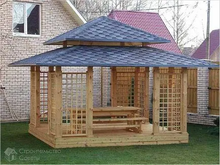 Cum de a construi o pergola cu propriile lor mâini - un foișor pentru fotografii de gradina, desene, diagrame (desene) Cum de a construi o pergola cu propriile lor mâini - un foișor pentru gradina fotografii, desene, diagrame