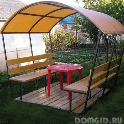 Cum sa faci un chioșc din metal cu mâinile lor, să construiască un foișor în etape