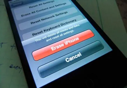 Iphone cum să resetați toate setările dintr-o dată, setările de rețea, dicționar tastatură, setările de acasă,